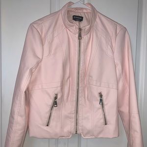 Light pink faux leather jacket